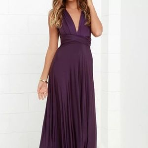 ALWAYS STUNNING CONVERTIBLE PURPLE MAXI DRESS